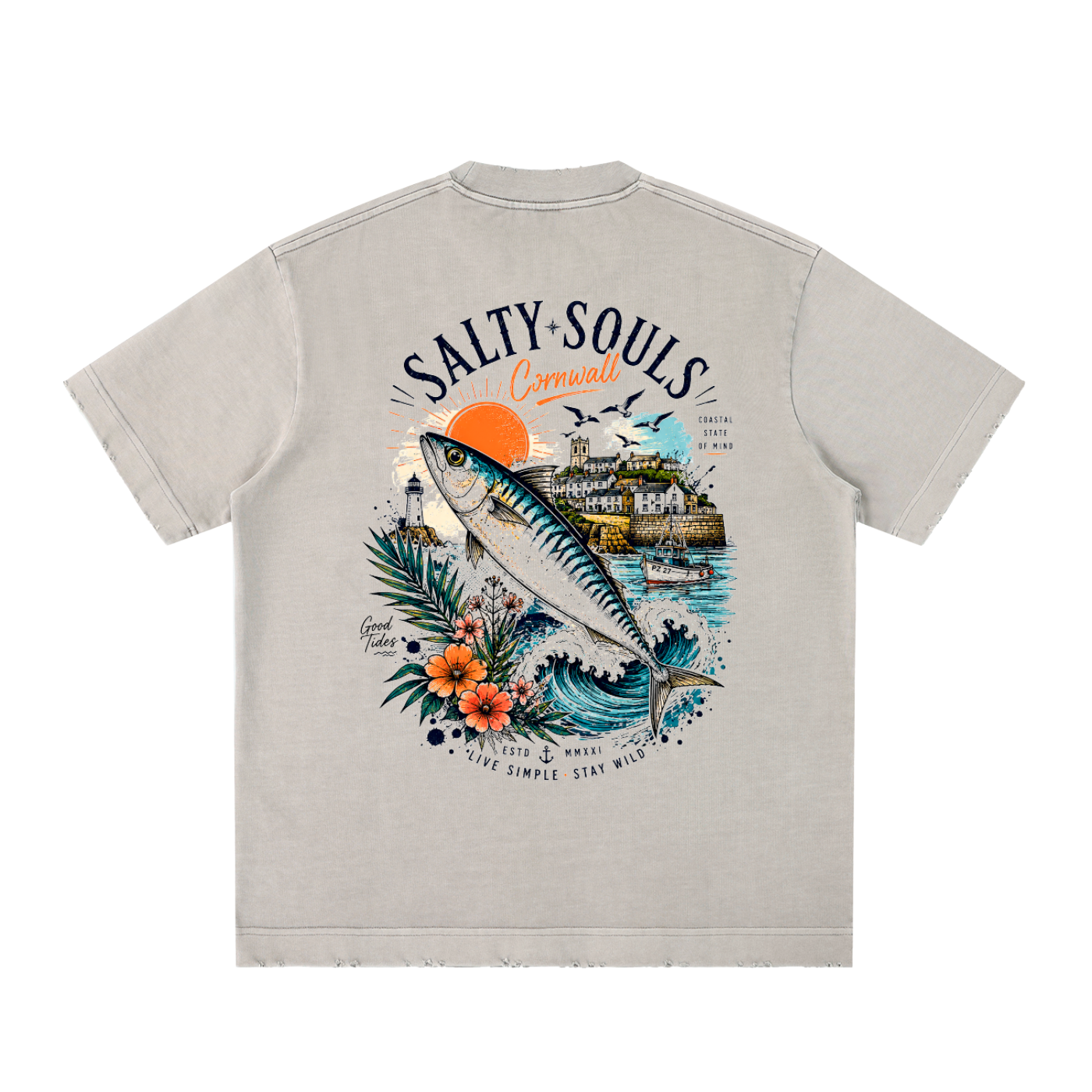 Heavyweight Vintage Washed Frayed T-Shirt